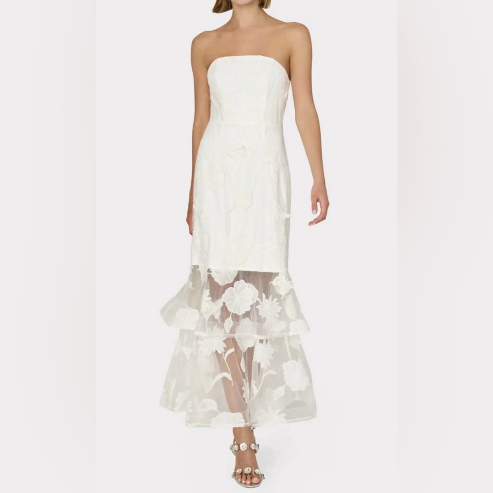 Milly 3D Butterfly White Floral Dress - Size 8